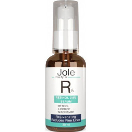 Jole Cosmetics Сыворотка для лица  Retinol 5 Serum с ретинолом 0.5%, ниацинамидом и центеллой 30 мл (4820243881367)