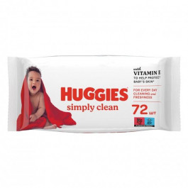 Huggies Дитячі вологі серветки  Simply Clean 72 шт (5029053582238)