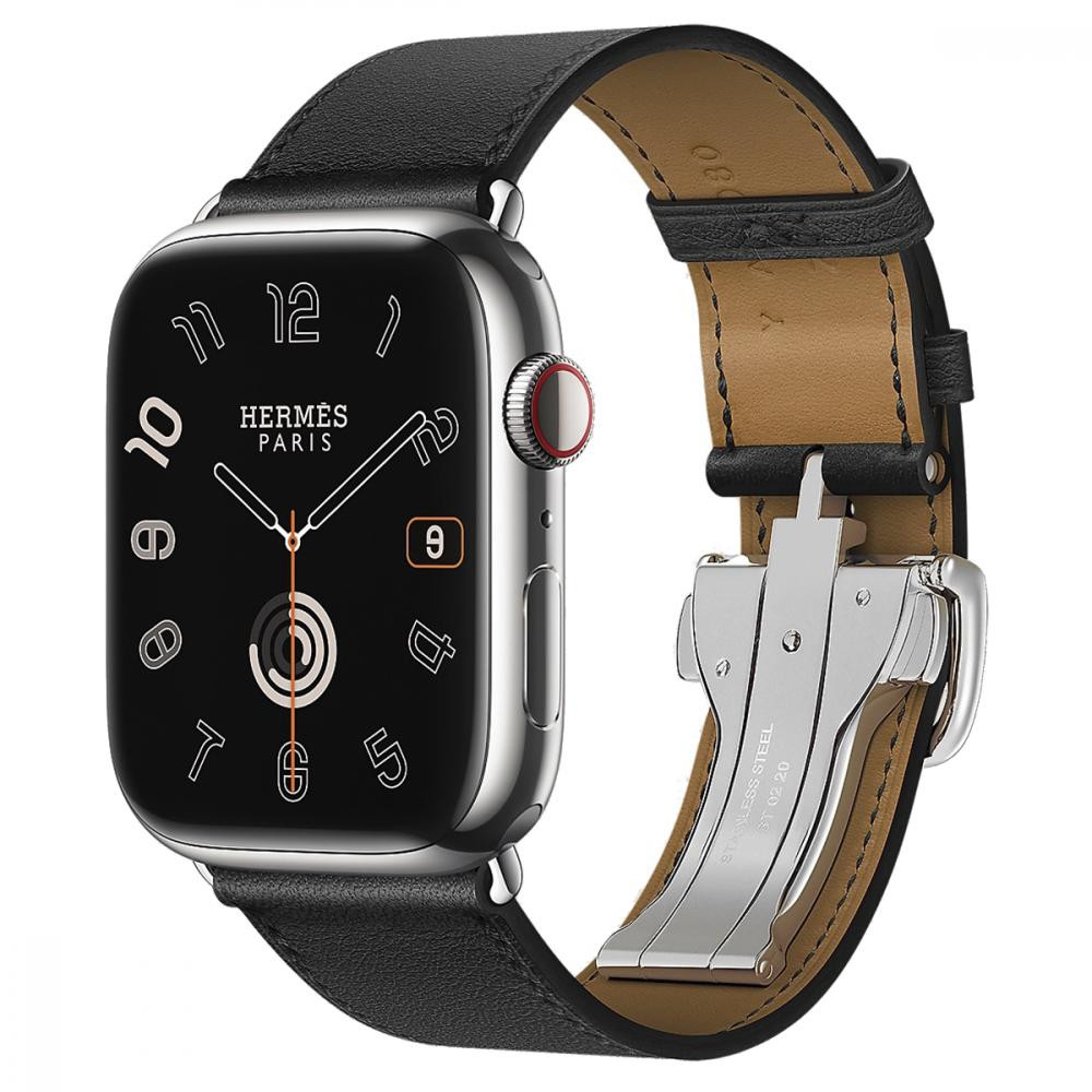 Apple Watch Hermes Series 9 LTE 45mm Silver S. Steel w. Noir D. Buckle (MRQP3+H078782CJ89) - зображення 1