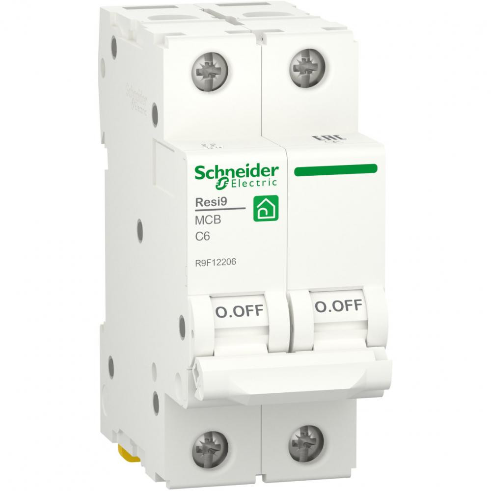 Schneider Electric Resi9 6A 2P кривая С 6кА (R9F12206) - зображення 1