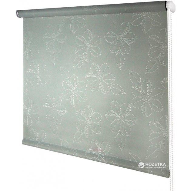 Деко-Сити Ролета тканинна  Міні 68 x 170 см Квітка Сірий (37925068170) - зображення 1