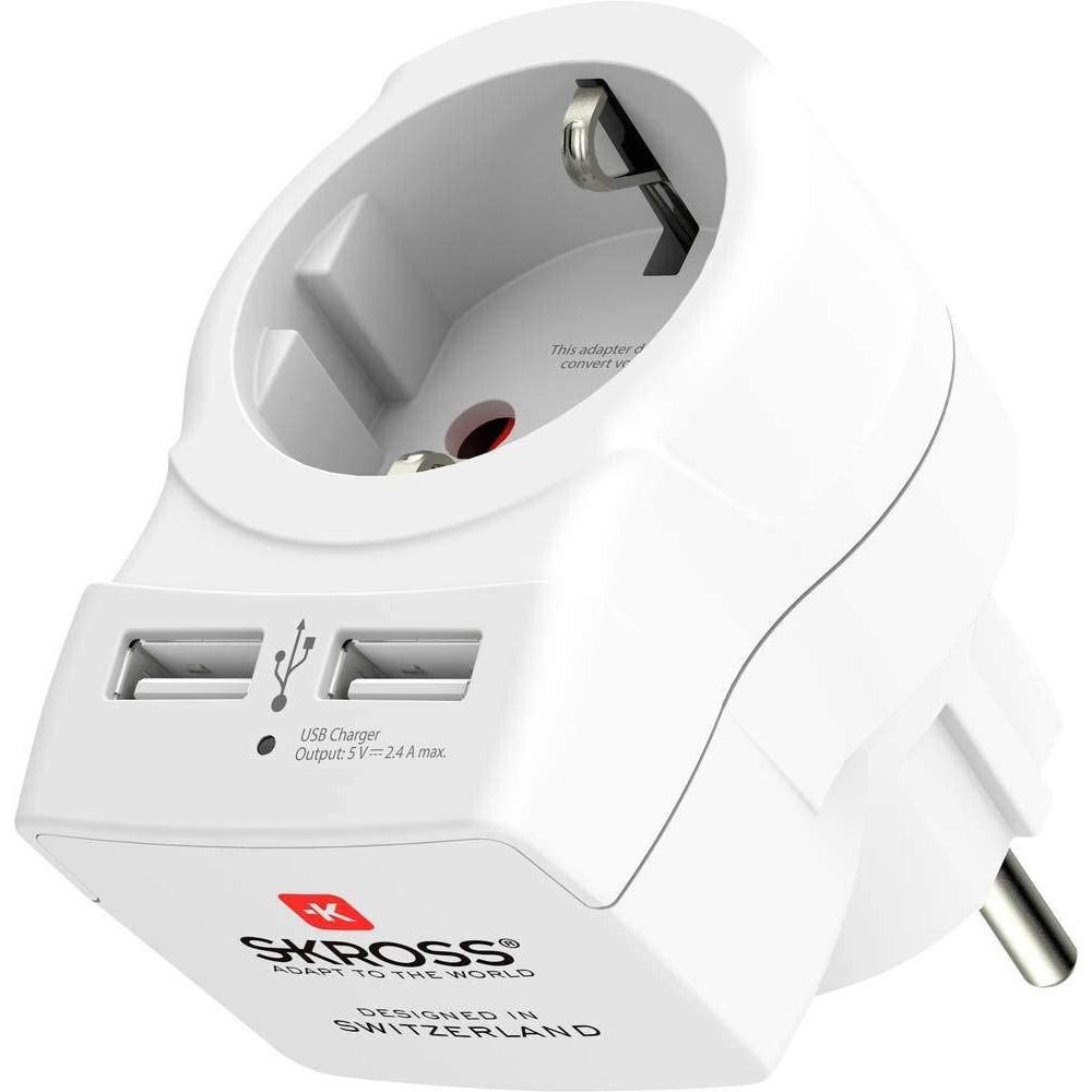 SKROSS Europe to Europe Wall Charger 2xUSB-A, 2.4A White - зображення 1