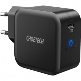 Choetech Q6006 61W USB-C PD3.0, QC3.0 GaN Wall Charger Black + USB Type-C