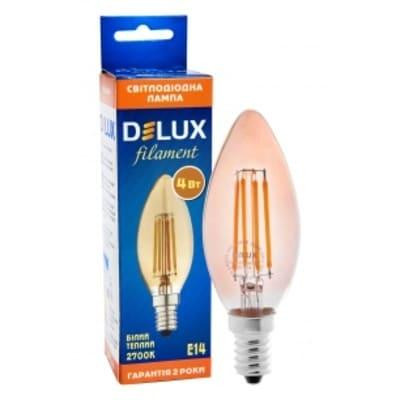 DeLux LED BL37B 4W 410Lm 2700K 220V amber E14 filament набор 3 шт (90016734) - зображення 1