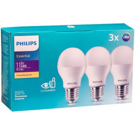 Philips ESSLEDBulb 11W E27 3000K набор 3 шт (929002299547)