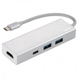 HAMA USB-3.1 Type-C Hub 1-in-3 Aluminium (00135756)