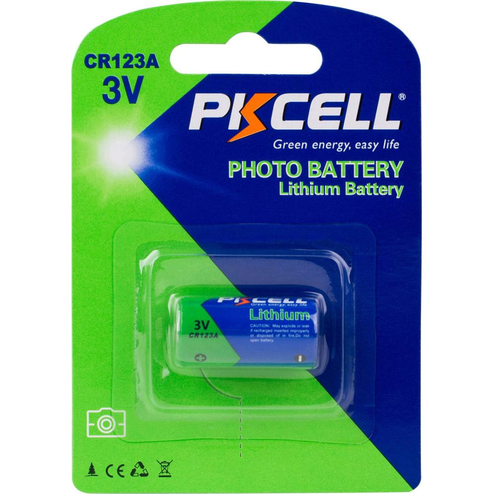 PKCELL 16340 (CR123A) bat(3B) Lithium 1шт Photo Battery (6942449566027) - зображення 1