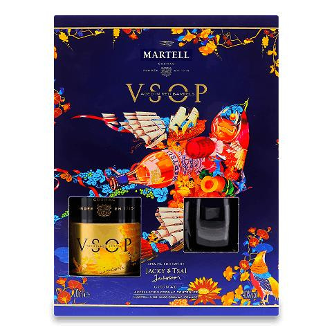 Martell Коньяк  VSOP, 40%, у подарунковій упаковці, 0,7 л + 2 склянки (889936) (3219820007510) - зображення 1