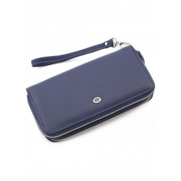 ST Leather Шкіряний клатч гаманець на дві молнии  (ST238-2) 98420 Синій