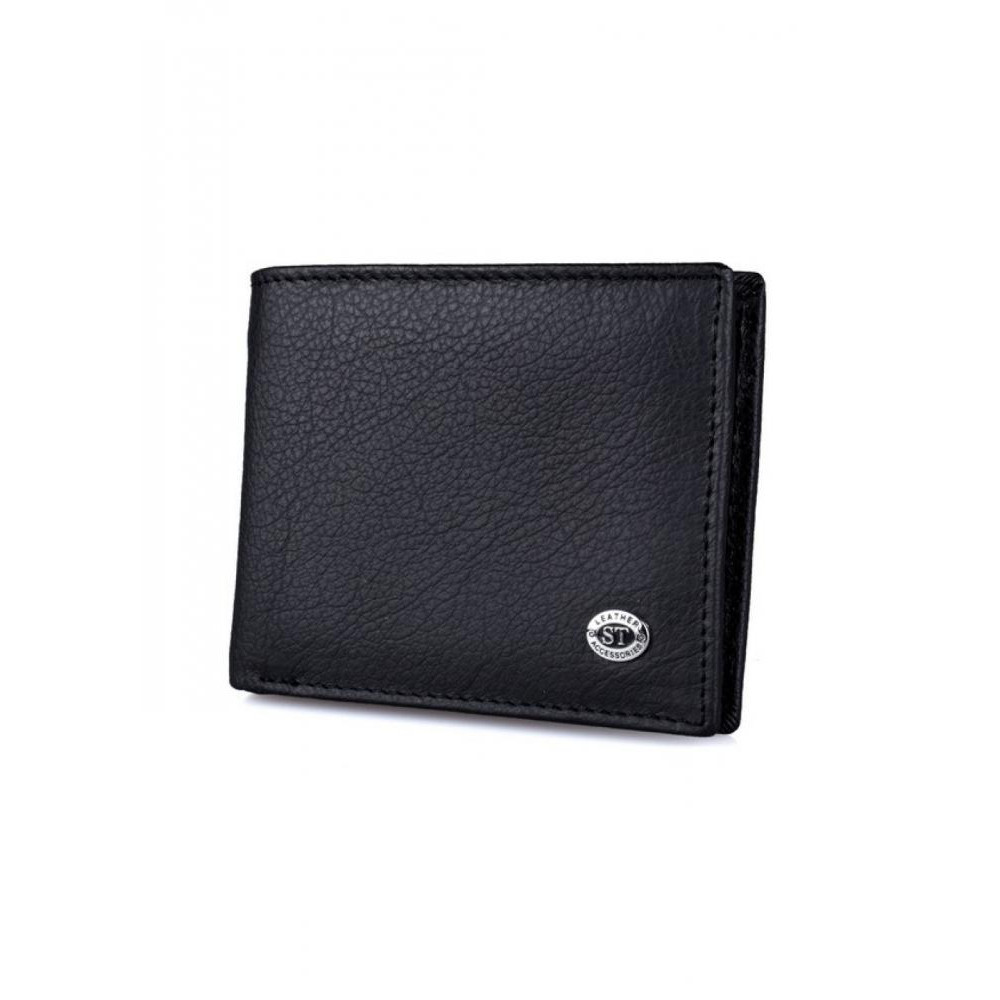 ST Leather Чоловічий шкіряний гаманець із затиском на магніті  (ST-8) 98565 Чорний - зображення 1