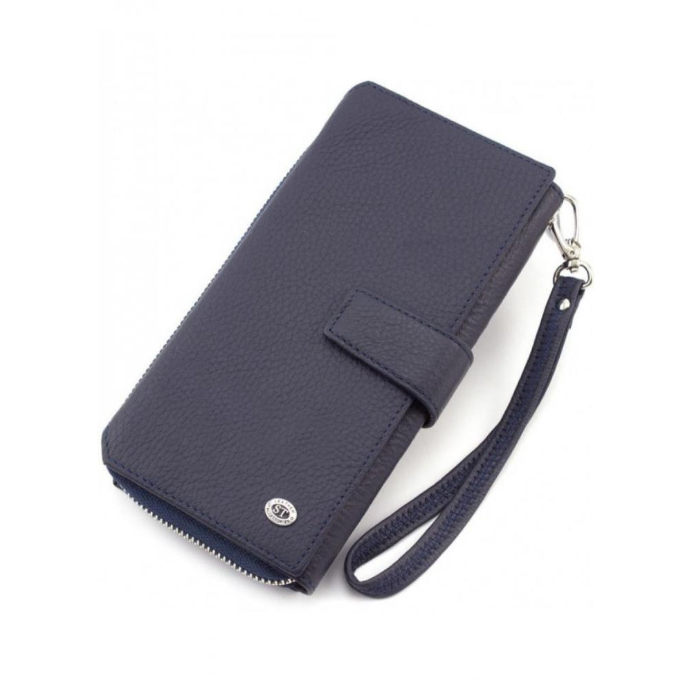 ST Leather Шкіряний гаманець клатч на молнии  (SТ228) 98573 Синій - зображення 1