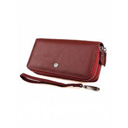 ST Leather Жіночий шкіряний гаманець клатч на дві молнии  (ST238-2) 98422 Бордовий