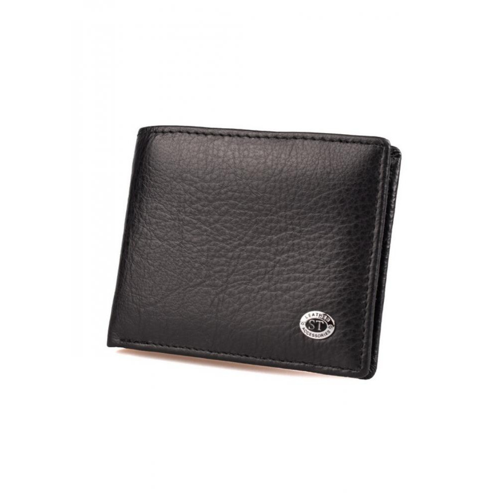 ST Leather Чоловічий шкіряний гаманець із затиском на магніті  (ST460) 98550 Чорний - зображення 1