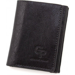 Grande Pelle Маленький гаманець із натуральної шкіри чорного кольору з монетницею  67799