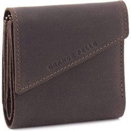 Grande Pelle Шкіряний гаманець шоколадного кольору з фіксацією на магніт  67840