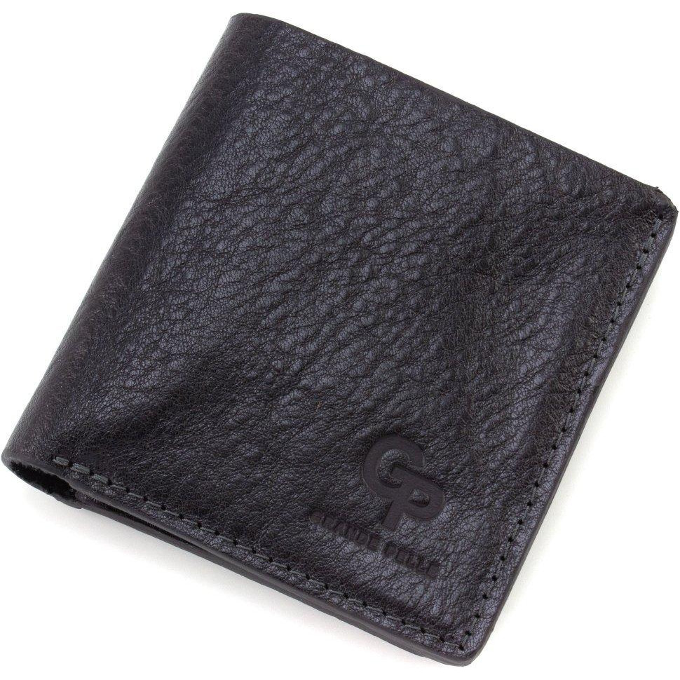 Grande Pelle Чоловіче портмоне маленького розміру з італійської шкіри чорного кольору  67836 - зображення 1