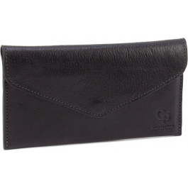Grande Pelle Жіночий гаманець-конверт із натуральної шкіри чорного кольору на магніті  67802