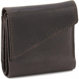 Grande Pelle Невеликий коричневий гаманець із натуральної італійської шкіри на магніті  67844