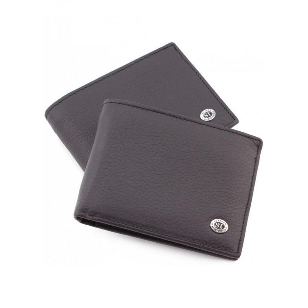 ST Leather Чоловічий шкіряний гаманець  (ST108) 98311 Чорний - зображення 1
