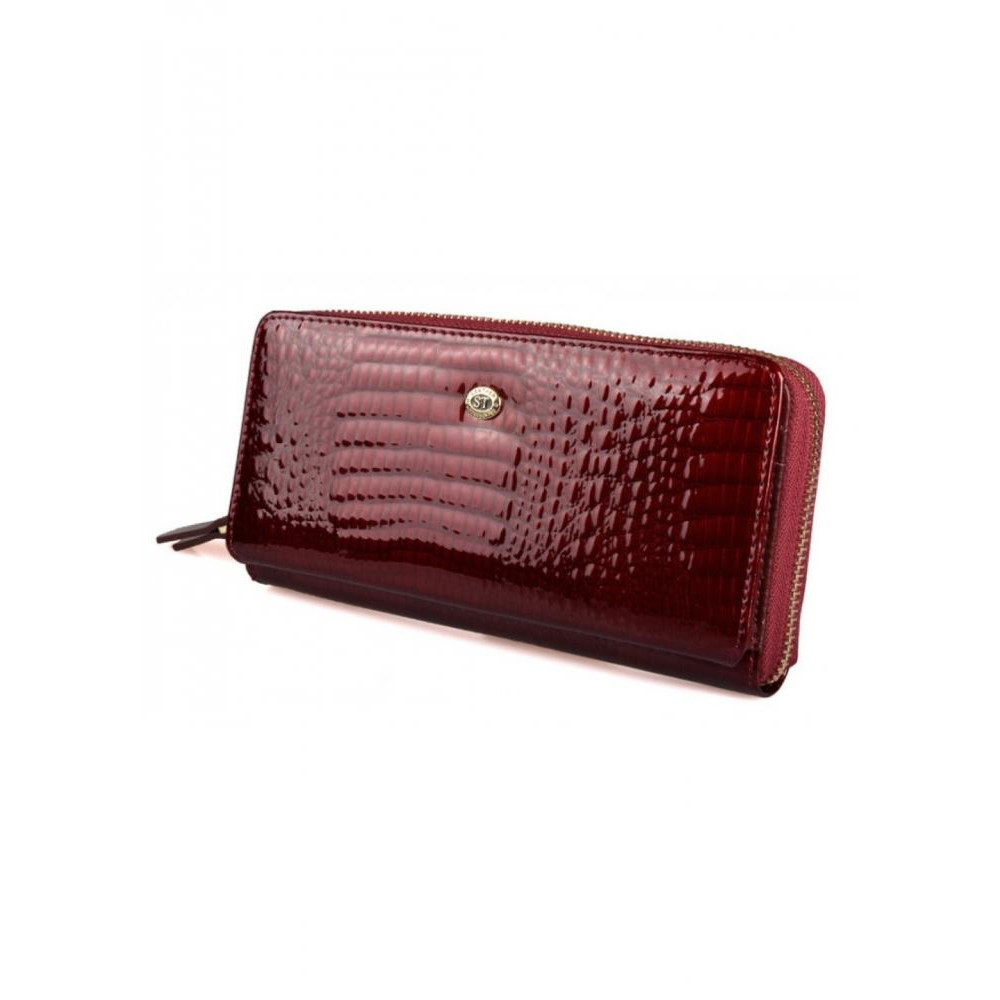 ST Leather Жіночий шкіряний гаманець клатч на молнии з візитниці  (S7001A) 98265 Бордовий - зображення 1