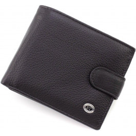 ST Leather Чоловічий гаманець із натуральної шкіри чорного кольору із кишенею для монет  1767438