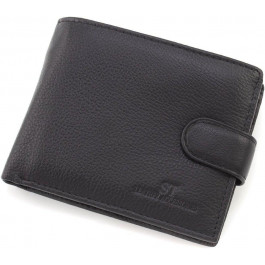 ST Leather Середнє чоловіче портмоне з натуральної шкіри чорного кольору під карти та документи  1767463