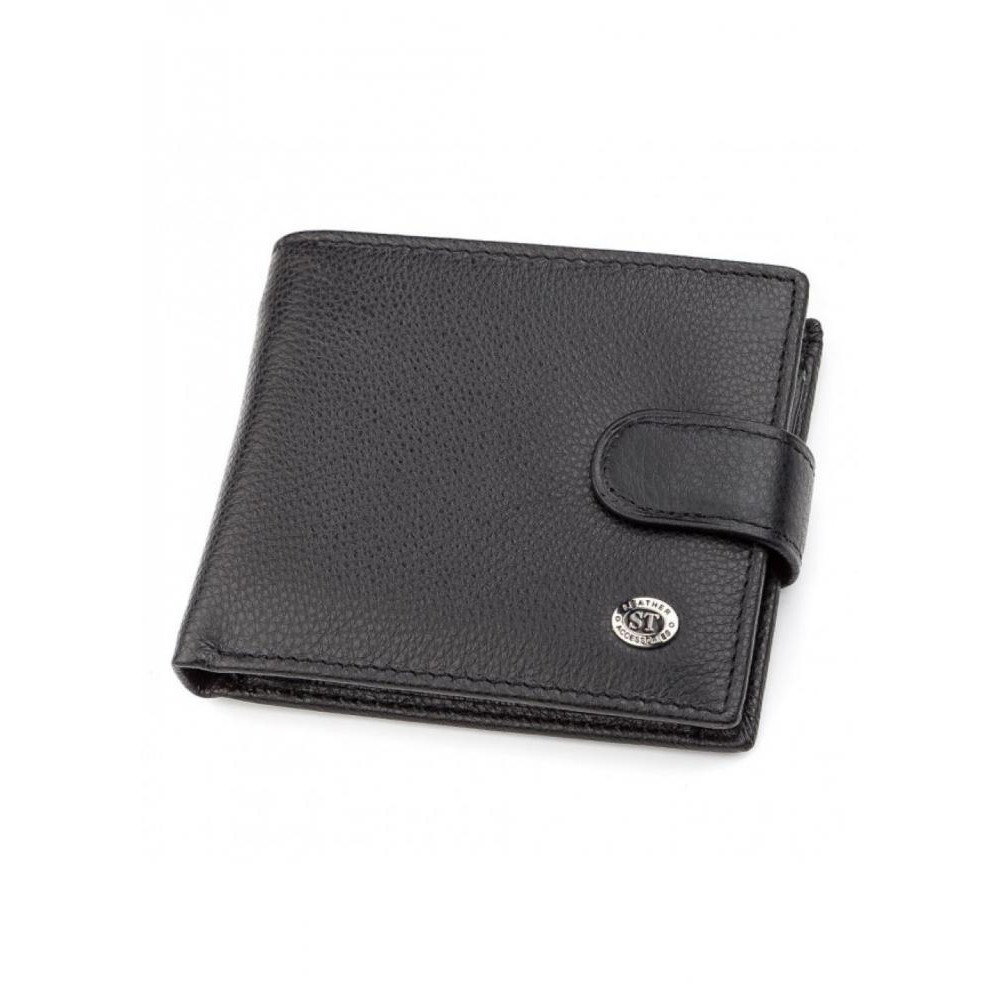 ST Leather Чоловічий гаманець з натуральної шкіри  (ST103) 98305 Чорний - зображення 1