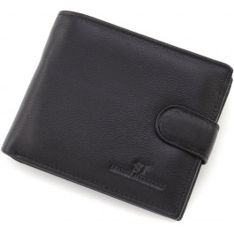 ST Leather Чорне чоловіче портмоне з натуральної шкіри із блоком для карт  1767461