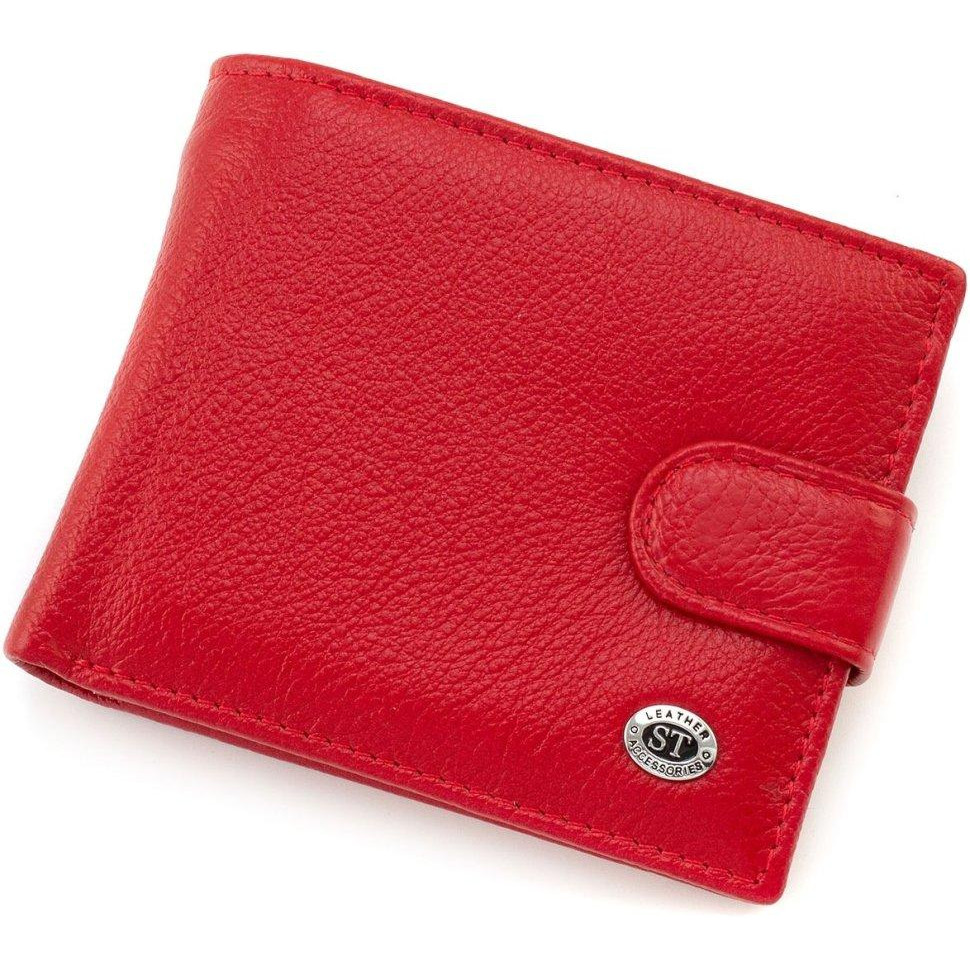 ST Leather Жіноче портмоне із натуральної шкіри червоного кольору з блоком під карти  1767456 - зображення 1