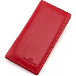 ST Leather Вертикальний жіночий купюрник із натуральної шкіри червоного кольору  1767472