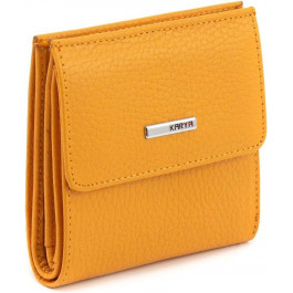Karya Маленький жіночий гаманець з натуральної шкіри жовтогарячого кольору з монетницею  67493