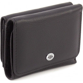 ST Leather Компактний жіночий гаманець із натуральної шкіри чорного кольору  1767245