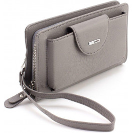 Karya Світло-сірий жіночий гаманець-клатч із натуральної шкіри на зап'ястя  67501
