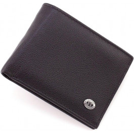 ST Leather Чорне маленьке чоловіче портмоне з натуральної шкіри на магнітах  1767353