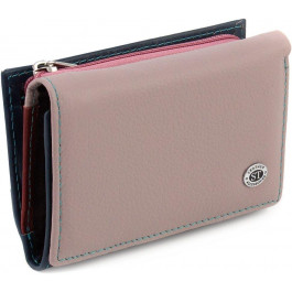 ST Leather Різнобарвний жіночий гаманець компактного розміру з натуральної шкіри на на магніті  1767213