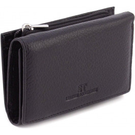 ST Leather Шкіряний жіночий гаманець невеликого розміру в чорному кольорі з монетницею  1767224