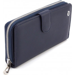 ST Leather Великий жіночий гаманець із натуральної шкіри темно-синього кольору  1767368