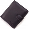 ST Leather Чоловіче портмоне з натуральної шкіри чорного кольору з хлястиком на кнопці  1767364 - зображення 1