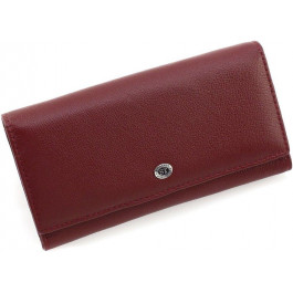 ST Leather Шкіряний жіночий бордовий гаманець з блоком під карти  1767449