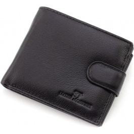 ST Leather Горизонтальне чоловіче портмоне із натуральної шкіри чорного кольору під документи  1767358