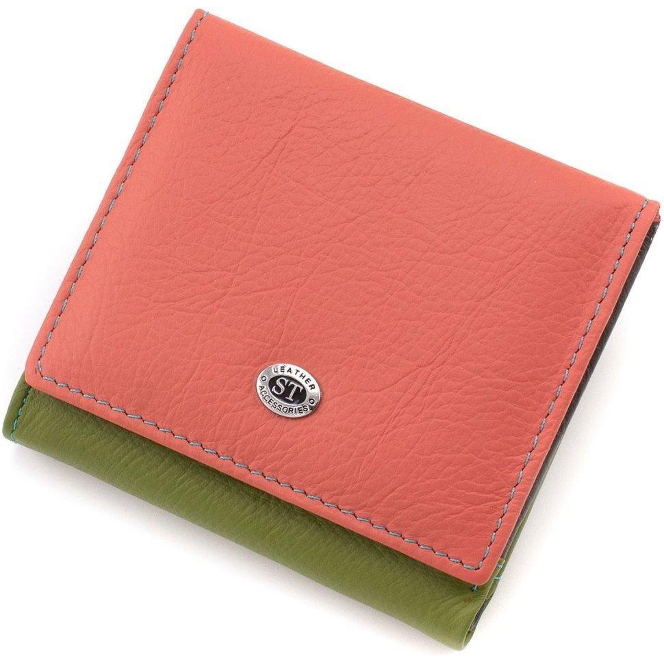 ST Leather Невеликий жіночий гаманець із натуральної різнокольорової шкіри на магнітах  1767232 - зображення 1