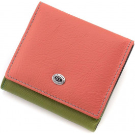 ST Leather Невеликий жіночий гаманець із натуральної різнокольорової шкіри на магнітах  1767232