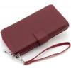 ST Leather Жіночий гаманець-клатч з натуральної шкіри бордового кольору з ремінцем кисті  1767380 - зображення 4