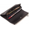 ST Leather Жіночий гаманець із фактурної шкіри чорного кольору на кнопці  1767412 - зображення 2
