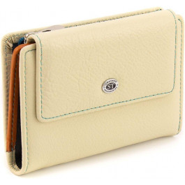 ST Leather Шкіряний жіночий гаманець молочного кольору на магніті  1767270