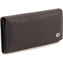 ST Leather Фіолетовий жіночий шкіряний гаманець із клапаном на кнопці  1767396