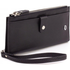 ST Leather Жіночий гаманець чорного кольору із натуральної шкіри на кнопках  1767402