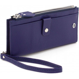 ST Leather Темно-синій жіночий гаманець із натуральної шкіри з фіксацією на кнопки  1767404