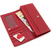 ST Leather Жіночий гаманець із зернистої шкіри червоного кольору з навісним клапаном  1767413 - зображення 7