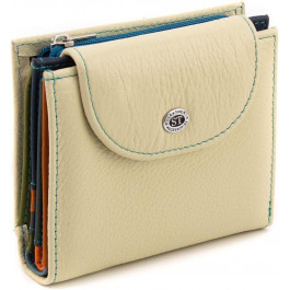 ST Leather Молочний жіночий гаманець із натуральної шкіри флотар із монетницею  1767290